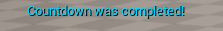 Countdown message onscreen